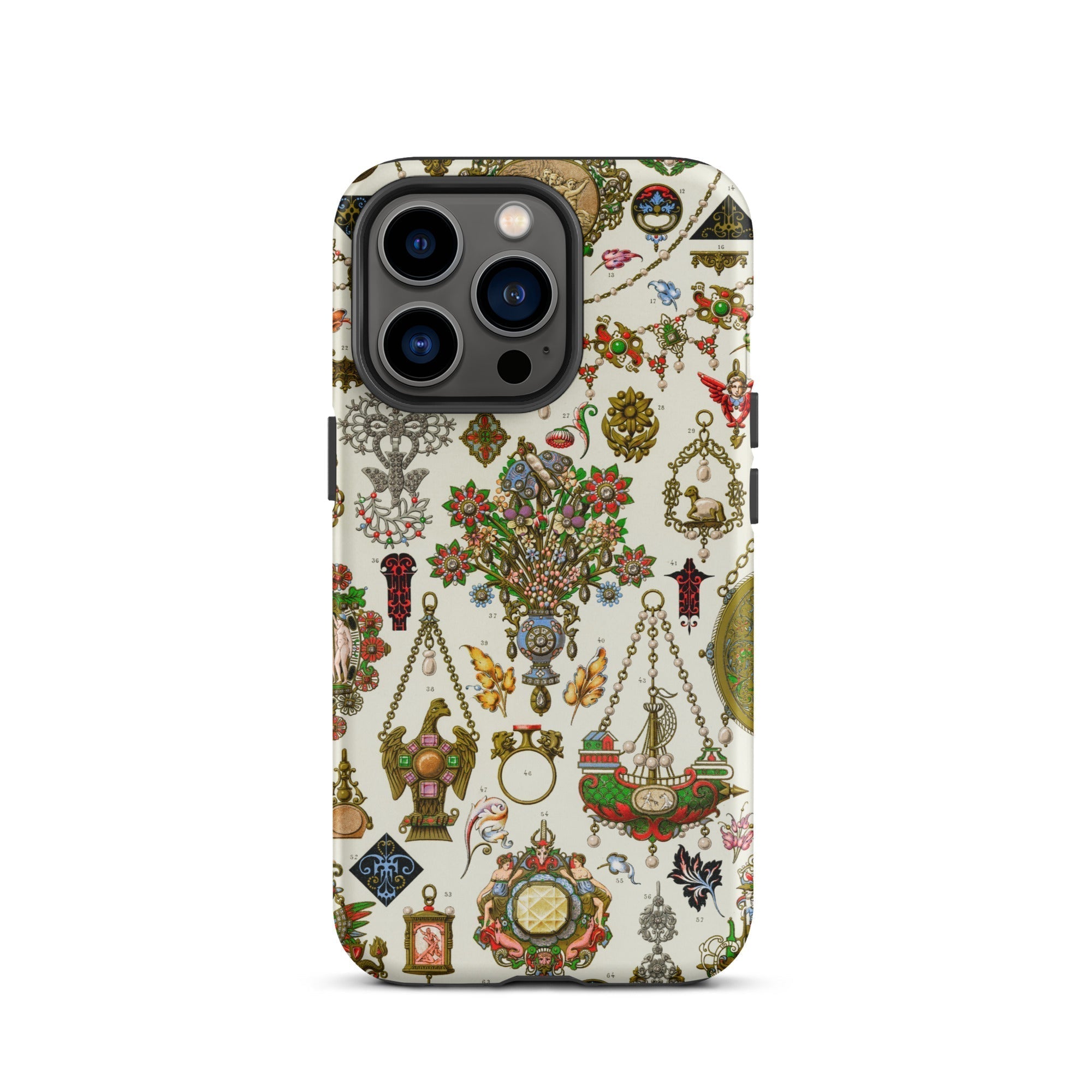 French Jewelry Auguste Racinet Iphone Case, 13 Pro / Matte, Ornate Patterned Phone Case