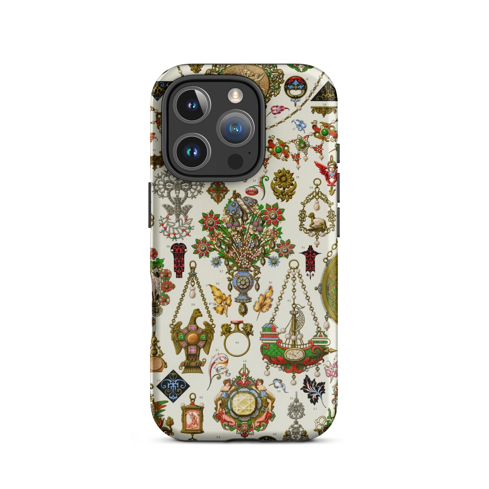 French Jewelry Auguste Racinet Iphone Case, 16 Pro / Matte, Ornate Patterned Phone Case