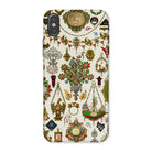 French Jewelry Auguste Racinet Iphone Case, x / Matte, Decorative Phone Case Intricate Collage Vintage Jewelry Ornamental