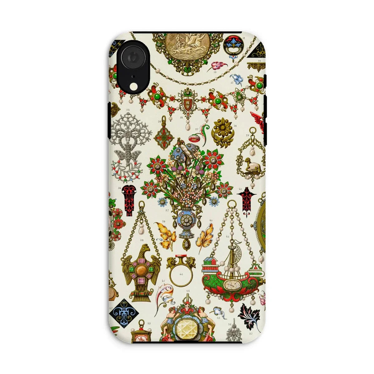 French Jewelry - Auguste Racinet Iphone Case, Xr / Matte, Smartphone Case Ornate Vintage Jewelry-inspired Pattern Decorative Elements