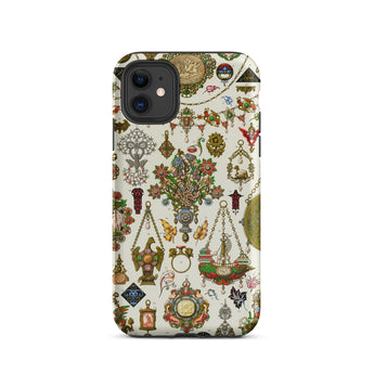 French Jewelry - Auguste Racinet Phone Case Iphone 11 / Matte Ornate Patterned Phone Case Auguste Racinet’s Opulent, Opulent Tableau,