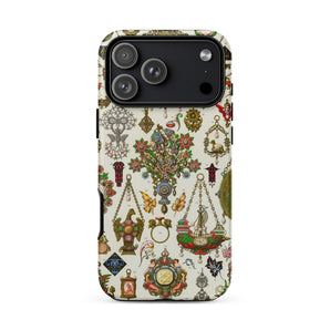 French Jewelry - Auguste Racinet Phone Case Iphone 17 Pro Max / Matte Vintage-patterned Phone Case Intricate Designs Beige Background