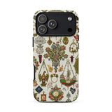 French Jewelry - Auguste Racinet Phone Case Iphone 17 Pro Max / Matte Vintage-patterned Phone Case Intricate Designs Beige Background