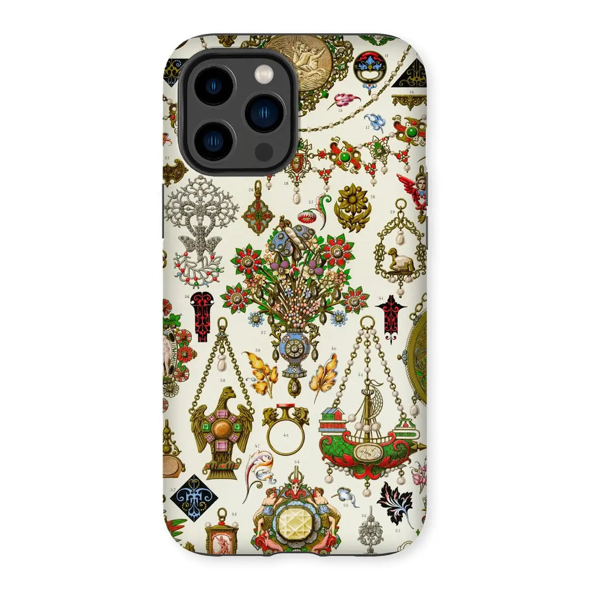 French Jewelry - Auguste Racinet Polychrome Art Iphone Case - 14 Pro Max / Matte - Mobile Phone Cases - Aesthetic Art