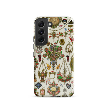 French Jewelry - Auguste Racinet Samsung Case, Galaxy S22 / Matte, White Smartphone Case Pattern Antique Jewelry Ornaments