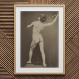 French Male Nude - Gaudenzio Marconi Art Print / Canvas Framed Black-and-white Photograph Figure Athletic Pose, Guglielmo Marconi’s