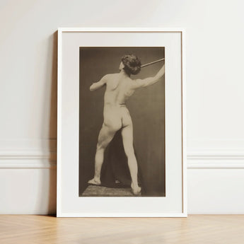 French Male Nude - Gaudenzio Marconi Art Print / Canvas Framed Black-and-white Photograph Figure Athletic Pose, Guglielmo Marconi’s