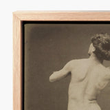 French Male Nude - Gaudenzio Marconi Art Print / Canvas Framed Sepia-toned Depiction Classical Statue’s Encased, Guglielmo Marconi’s