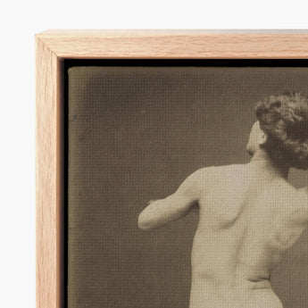 French Male Nude - Gaudenzio Marconi Art Print / Canvas Framed Sepia-toned Depiction Classical Statue’s Encased, Guglielmo Marconi’s