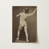 French Male Nude - Gaudenzio Marconi Art Print / Canvas Sepia-toned Photographic Figure Athletic Pose, Guglielmo Marconi’s Albumen, Silver,