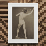 French Male Nude - Gaudenzio Marconi Art Print / Canvas White-framed Black-and-white Photographic Figure Athletic, Guglielmo Marconi’s