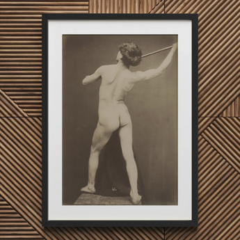 French Male Nude - Guglielmo Marconi Kunstdruck / Leinwand, 20x30’’ / 51x76cm / Schwarzer Rahmen / Passepartout, Poster-Drucke & visuelle Kunstwerke, Toby
