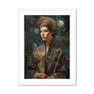 Freyja Surreal Norse Goddess Art Print, Portrait Painting Dark Ornate Style Elegantly Dressed Figure