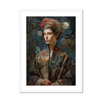 Freyja - Surreal Norse Goddess Art Print, Portrait Painting Dark Ornate Style Elegantly Dressed Figure