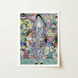 Friederike Maria Beer - Gustav Klimt Symbolist Art Print / Canvas Vibrant Stylized Woman Ornate Patterned Gown Sleeves, Portrait Prints