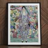 Friederike Maria Beer - Gustav Klimt Symbolist Art Print / Canvas Framed Art Print Stylized Colorful Depiction Woman Ornate Gustav Klimt,