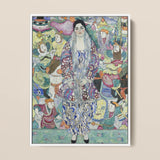Friederike Maria Beer - Gustav Klimt Symbolist Art Print / Canvas Vibrant Stylized Painting Central Woman Ornate Patterned Gown Gustav