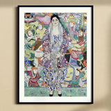 Friederike Maria Beer - Gustav Klimt Symbolist Art Print, Framed Gustav Klimt Painting Figure Ornate Dress Surrounded