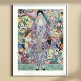 Friederike Maria Beer - Gustav Klimt Symbolist Art Print, Framed Gustav Klimt Painting Woman Floral Dress Surrounded