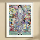 Friederike Maria Beer Gustav Klimt Symbolist Art Print, Portrait Woman Long Ornate Dress Surrounded Decorative Figures