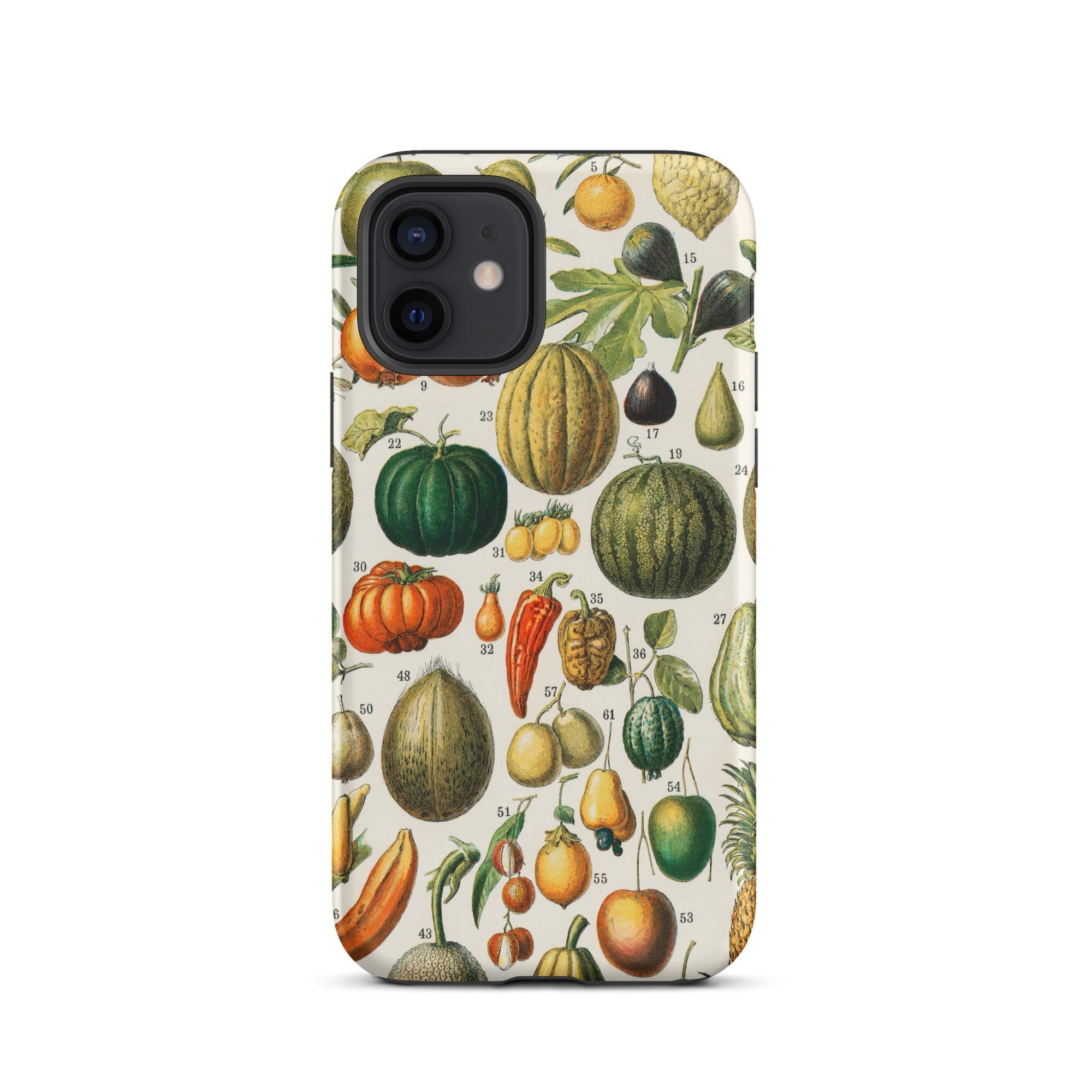 Fruits & Vegetables Nouveau Larousse Iphone Case, 12 / Matte, Fruit Patterned Phone Case