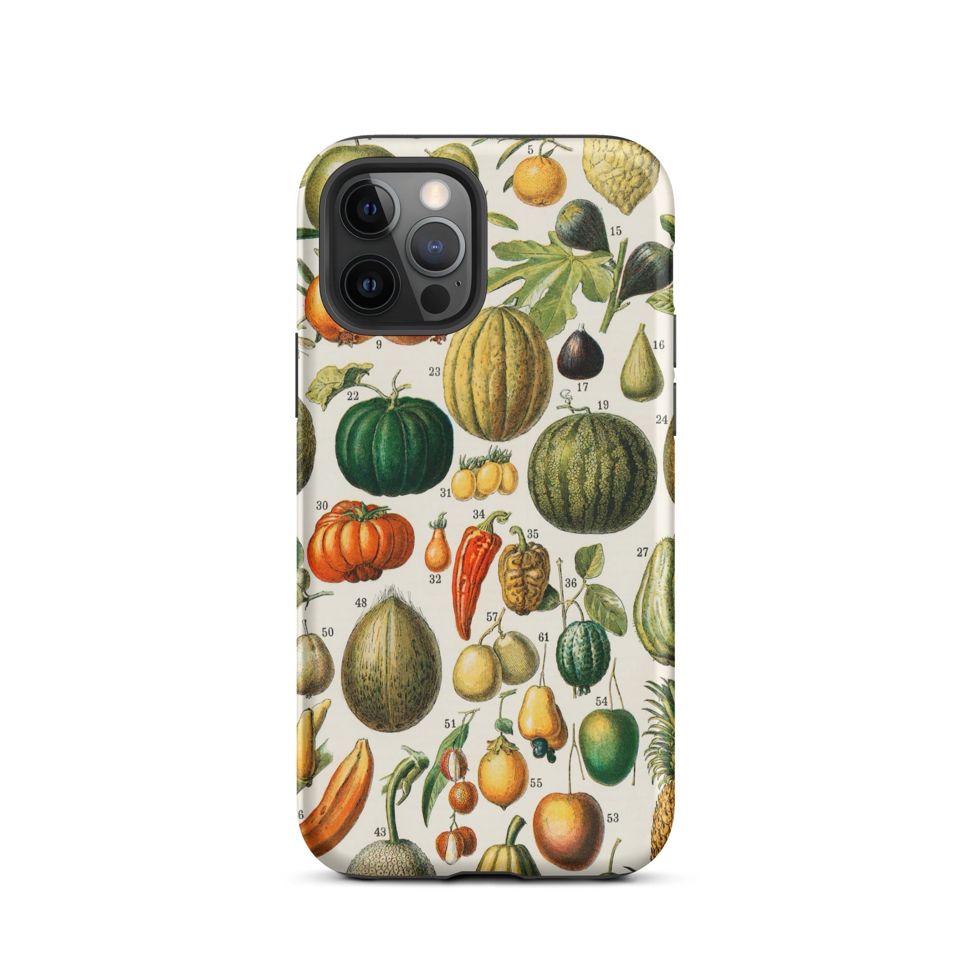 Fruits & Vegetables Nouveau Larousse Iphone Case, 12 Pro / Matte, Fruit Patterned Phone Case