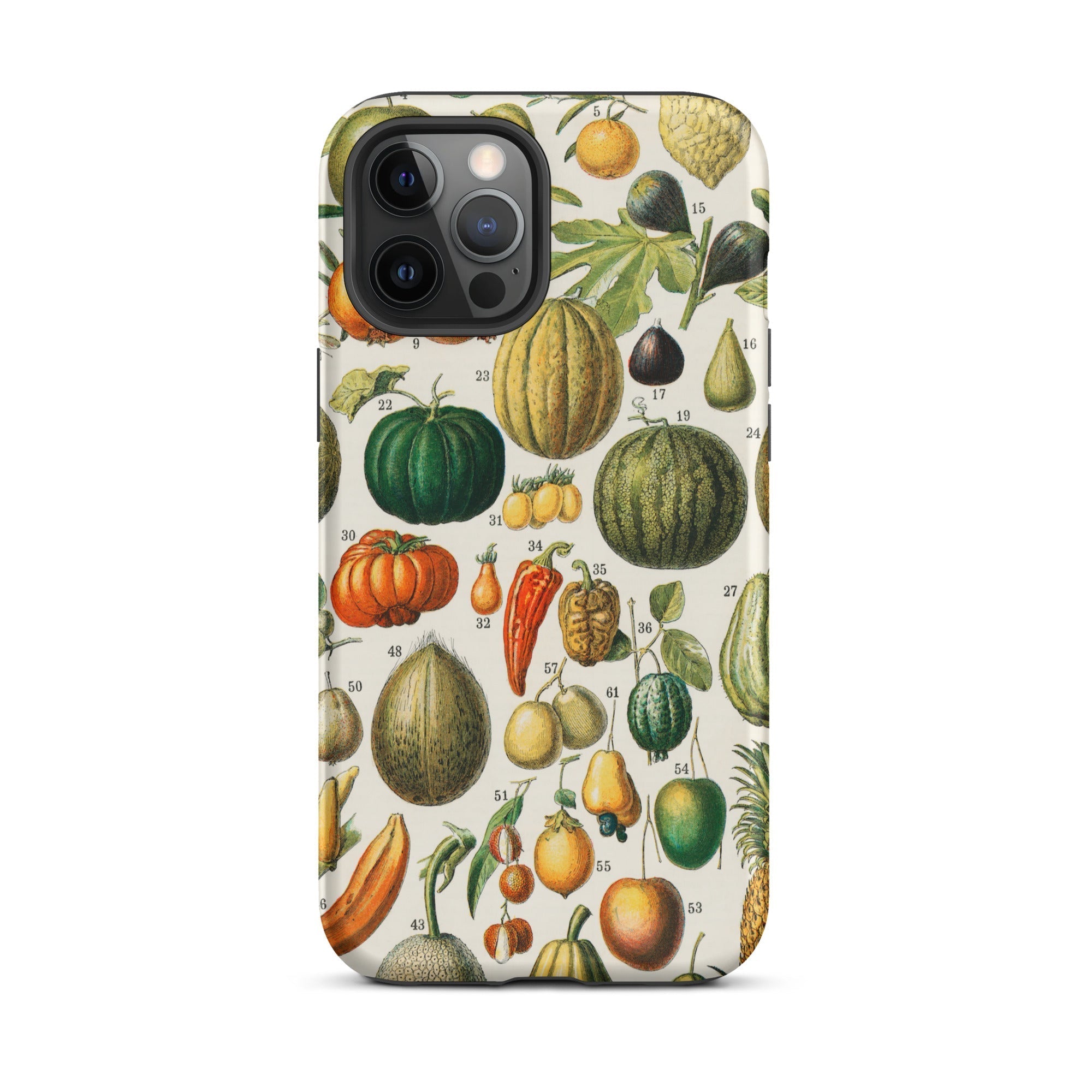 Fruits & Vegetables Nouveau Larousse Iphone Case, 12 Pro Max / Matte, Iphone Case Fruit Vegetable Illustrations