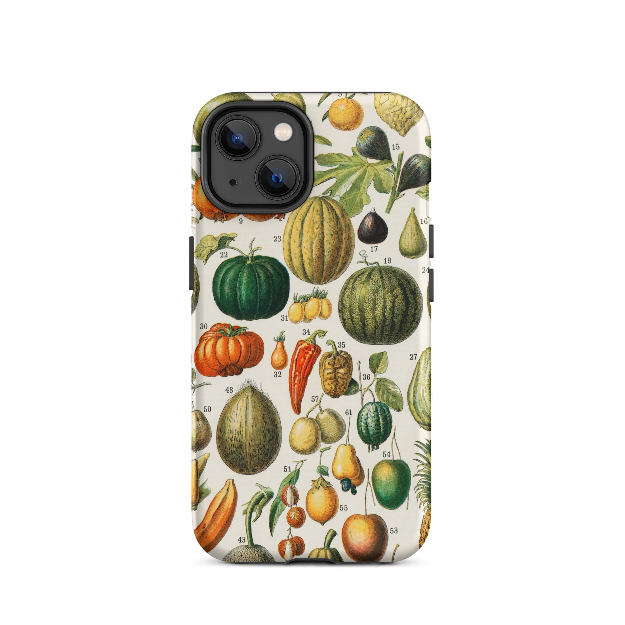 Fruits & Vegetables Nouveau Larousse Iphone Case, 14 / Matte, Vegetable Themed Phone Case