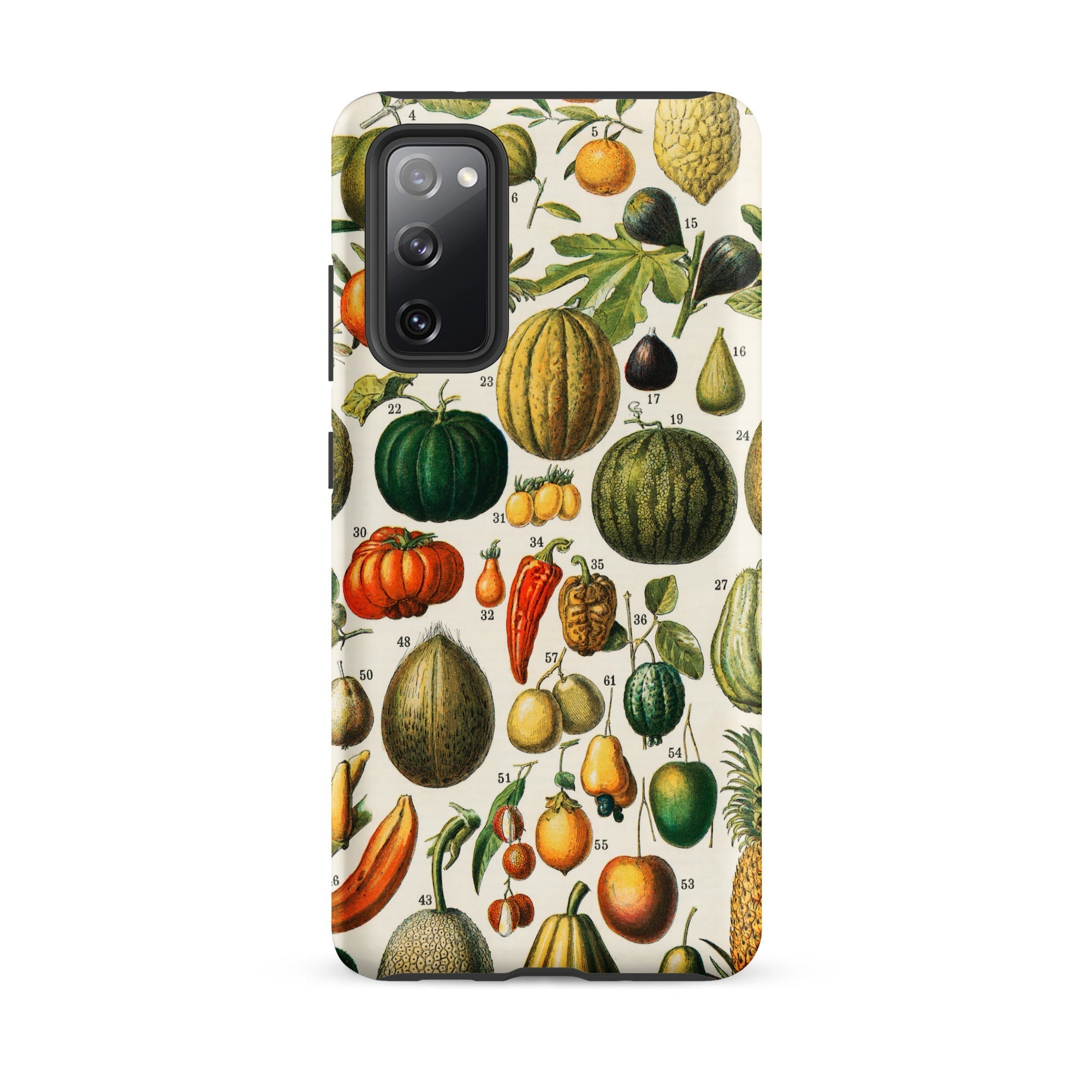 Fruits & Vegetables Nouveau Larousse Samsung Case, Galaxy S20 Fe / Matte, Smartphone Case Vintage Botanical Fruit Vegetable Print