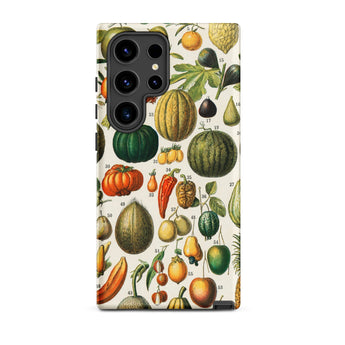 Fruits & Vegetables - Nouveau Larousse Samsung Case, Galaxy S24 Ultra / Matte, Phone Case Vintage Botanical Illustration Fruits Vegetables