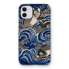 Fukusa and Carp - Japanese Meiji Art Iphone Case, 11 / Matte, Phone Case Japanese-style Design Koi Fish Blue Waves