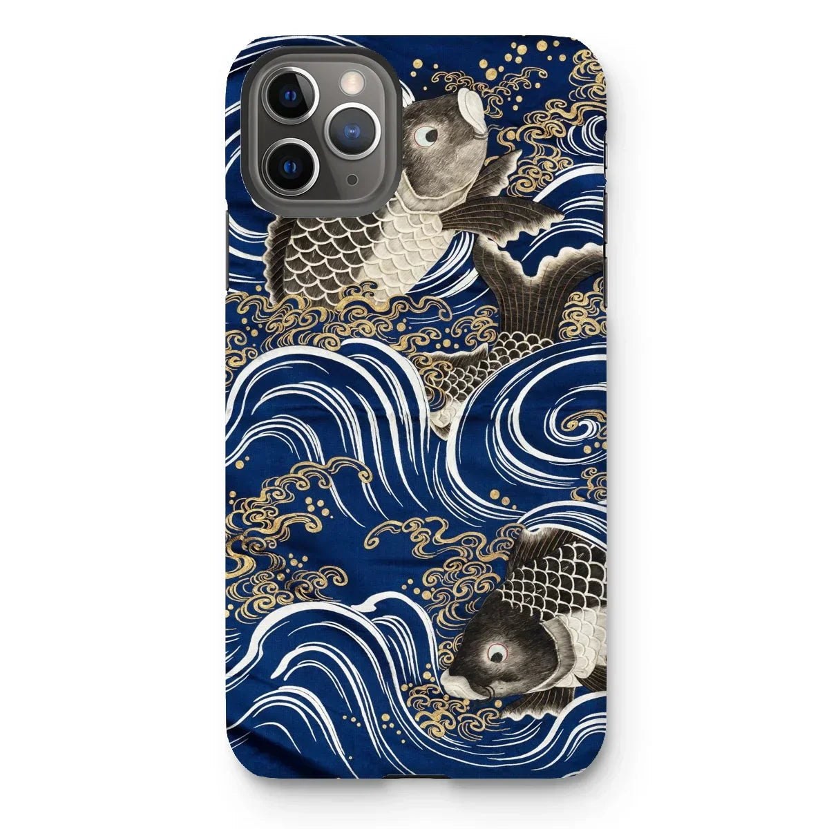 Fukusa and Carp - Japanese Meiji Art Iphone Case, 11 Pro Max / Matte, Phone Case Japanese-style Design Koi Fish Waves
