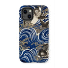 Fukusa and Carp - Japanese Meiji Art Iphone Case, 13 Mini / Matte, Phone Case Japanese-style Wave Fish Design