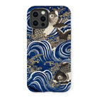 Fukusa and Carp - Japanese Meiji Art Iphone Case, 13 Pro / Matte, Iphone Case Japanese-style Wave Koi Fish Design Blue