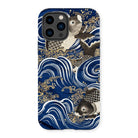 Fukusa and Carp - Japanese Meiji Art Iphone Case, 14 Pro / Matte, Decorative Phone Case Japanese-style Wave Koi Fish Design