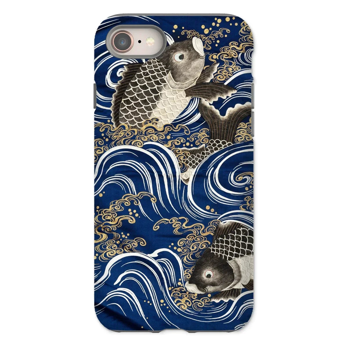 Fukusa and Carp - Japanese Meiji Art Iphone Case, 8 / Matte, Phone Case Japanese-style Design Koi Fish Waves