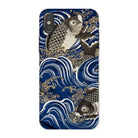 Fukusa and Carp - Japanese Meiji Art Iphone Case, x / Matte, Phone Case Japanese-style Design Koi Fish Waves Blue