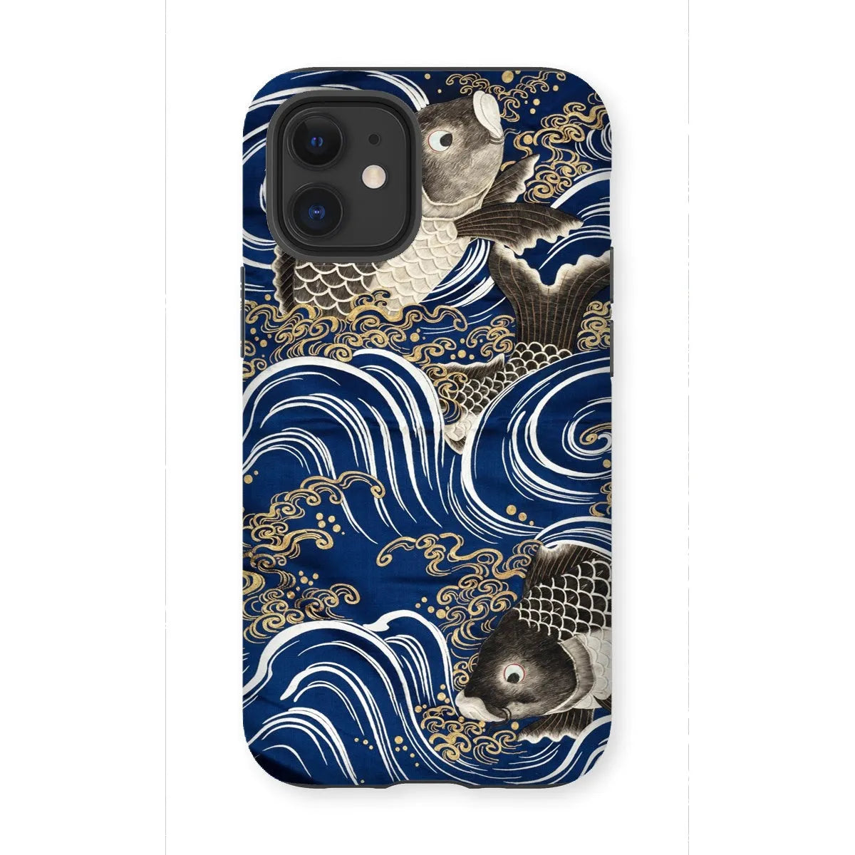 Fukusa And Carp - Japanese Meiji Period Art Phone Case - Iphone 12 Mini / Matte - Mobile Phone Cases - Aesthetic Art