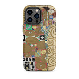 The Fulfilment - Gustav Klimt Phone Case Iphone 14 Pro Max / Matte Smartphone Case Kiss Artwork Gustav Klimt Romantic, Romantic Art, Bloom,