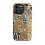 The Fulfilment - Gustav Klimt Phone Case Iphone 15 Pro Max / Matte Phone Case Kiss Artwork Gustav Klimt Romantic, Romantic Art, Bloom,