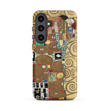 The Fulfilment - Gustav Klimt Samsung Case, Galaxy S24 Plus / Matte, Phone Case Stylized Abstract Design Gold Brown Color