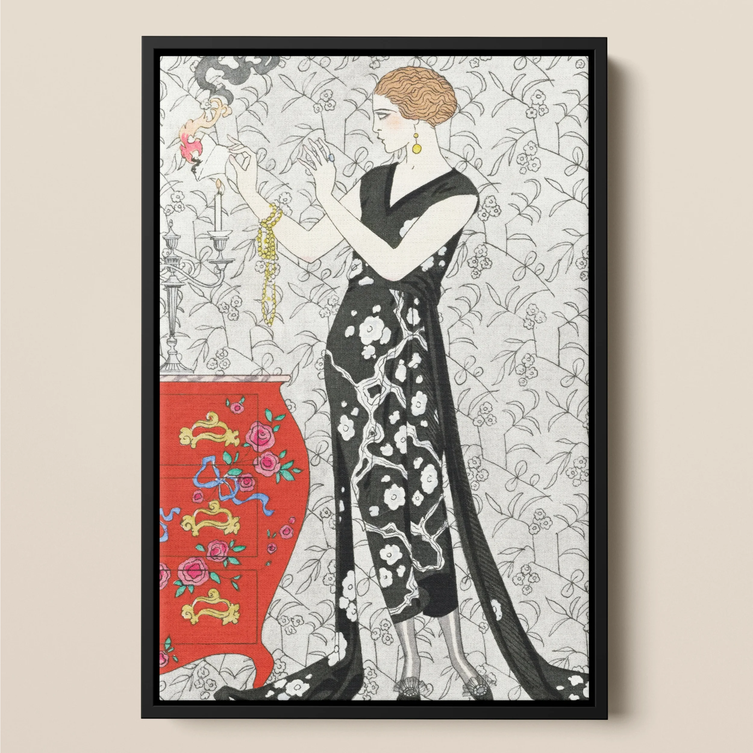 Fumée - George Barbier 1920s Fashion Art Framed Canvas Posters Prints & Visual Artwork