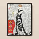 Fumée - George Barbier 1920s Fashion Art Print / Canvas, 12x16’’ / 31x41cm / Black Frame, Posters Prints & Visual Artwork, Toby Leon