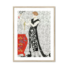 Fumée - George Barbier 1920s Fashion Art Print, Elegant Figure Long Black White Patterned Dress Art