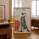 Fumée - George Barbier 1920s Fashion Art Print, Framed Japanese Woodblock Print Figure Ornate Kimono Floral
