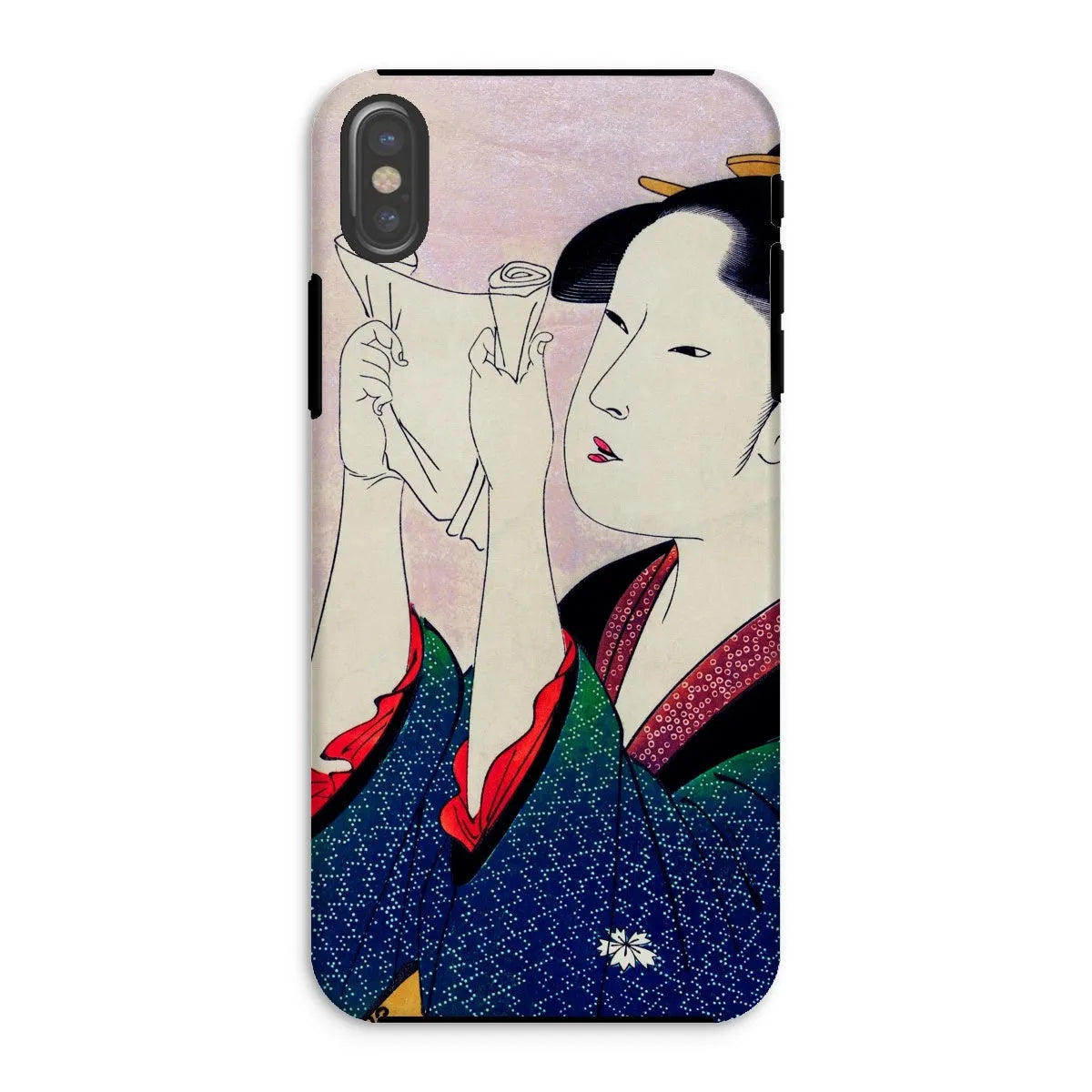 Fumiyomu Onna - Japanese Ukiyo-e Phone Case - Utamaro - Iphone Xs / Matte - Mobile Phone Cases - Aesthetic Art