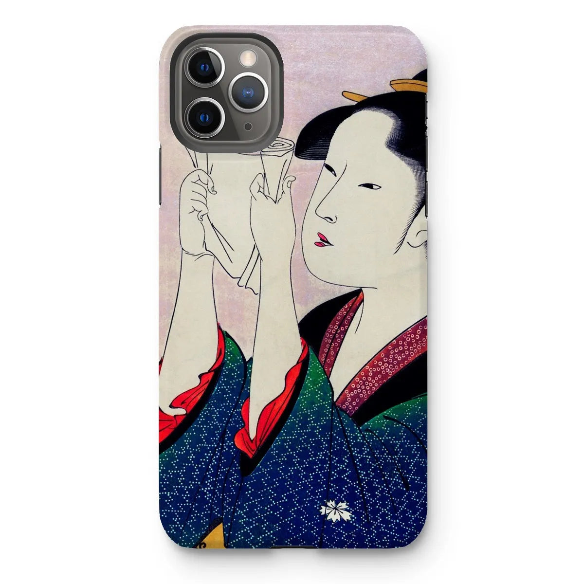 Fumiyomu Onna - Japanese Ukiyo-e Phone Case - Utamaro - Iphone 11 Pro Max / Matte - Mobile Phone Cases - Aesthetic Art