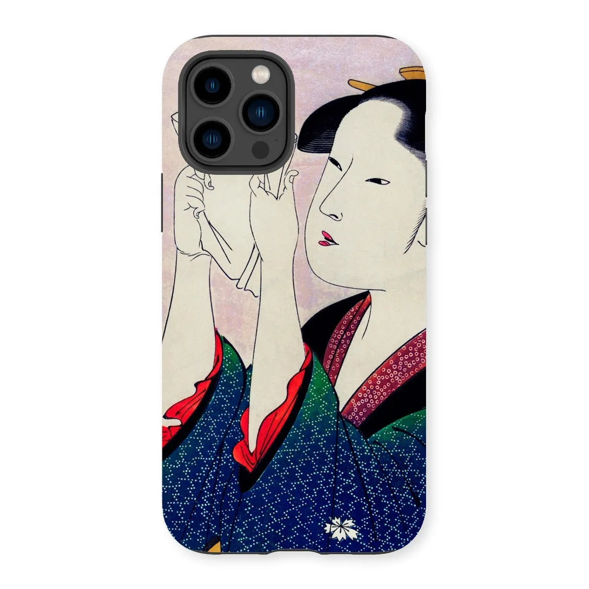 Fumiyomu Onna - Japanese Ukiyo-e Phone Case - Utamaro - Iphone 14 Pro / Matte - Mobile Phone Cases - Aesthetic Art