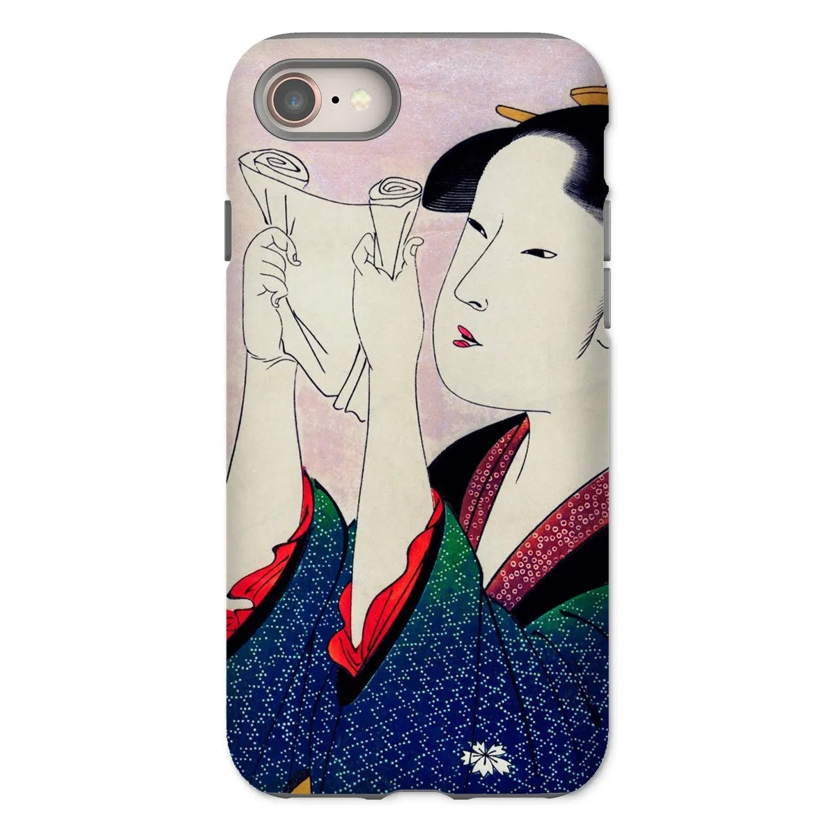 Fumiyomu Onna - Japanese Ukiyo-e Phone Case - Utamaro - Iphone 8 / Matte - Mobile Phone Cases - Aesthetic Art