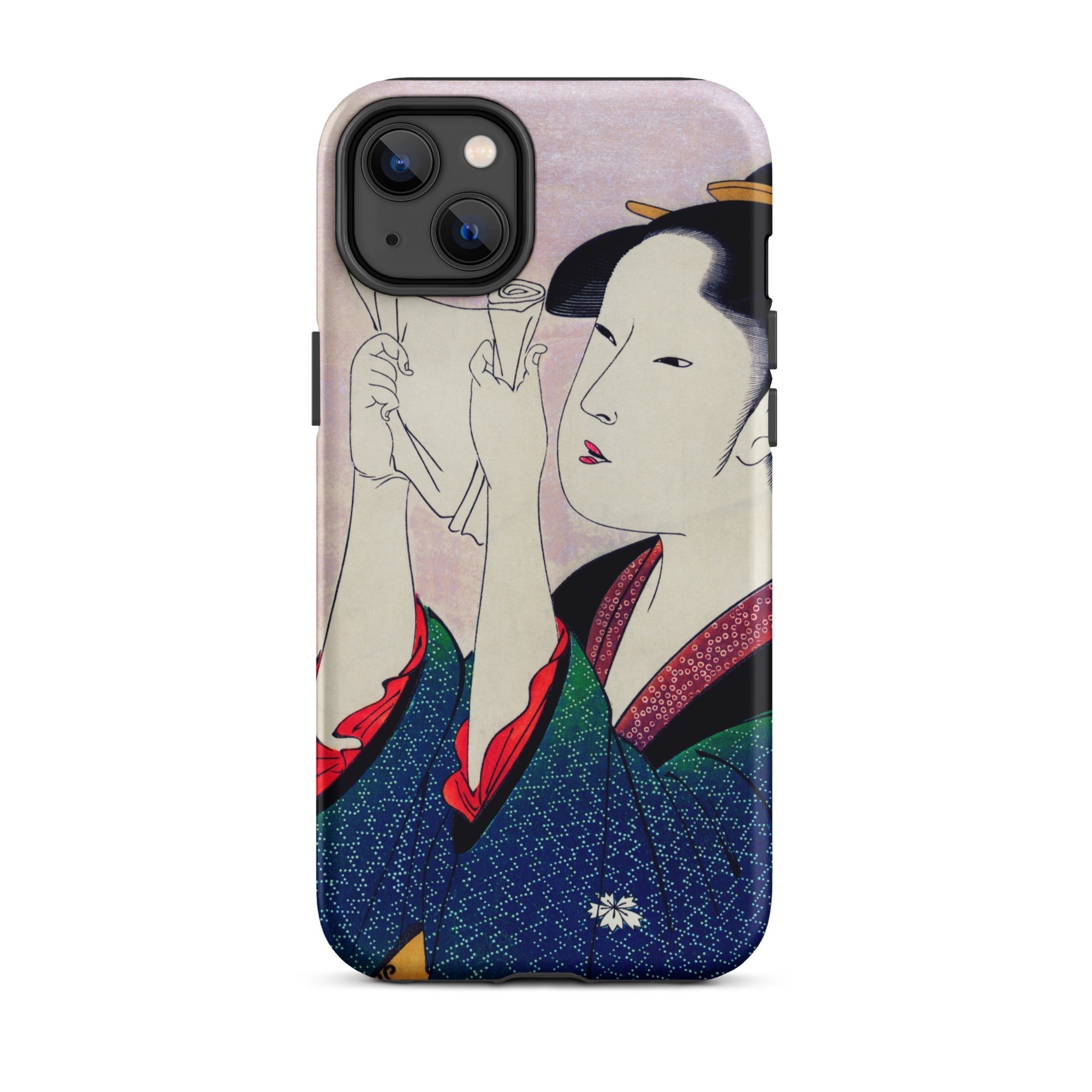 Fumiyomu Onna Kitagawa Utamaro Iphone Case, 14 Plus / Matte, Phone Case Japanese Art